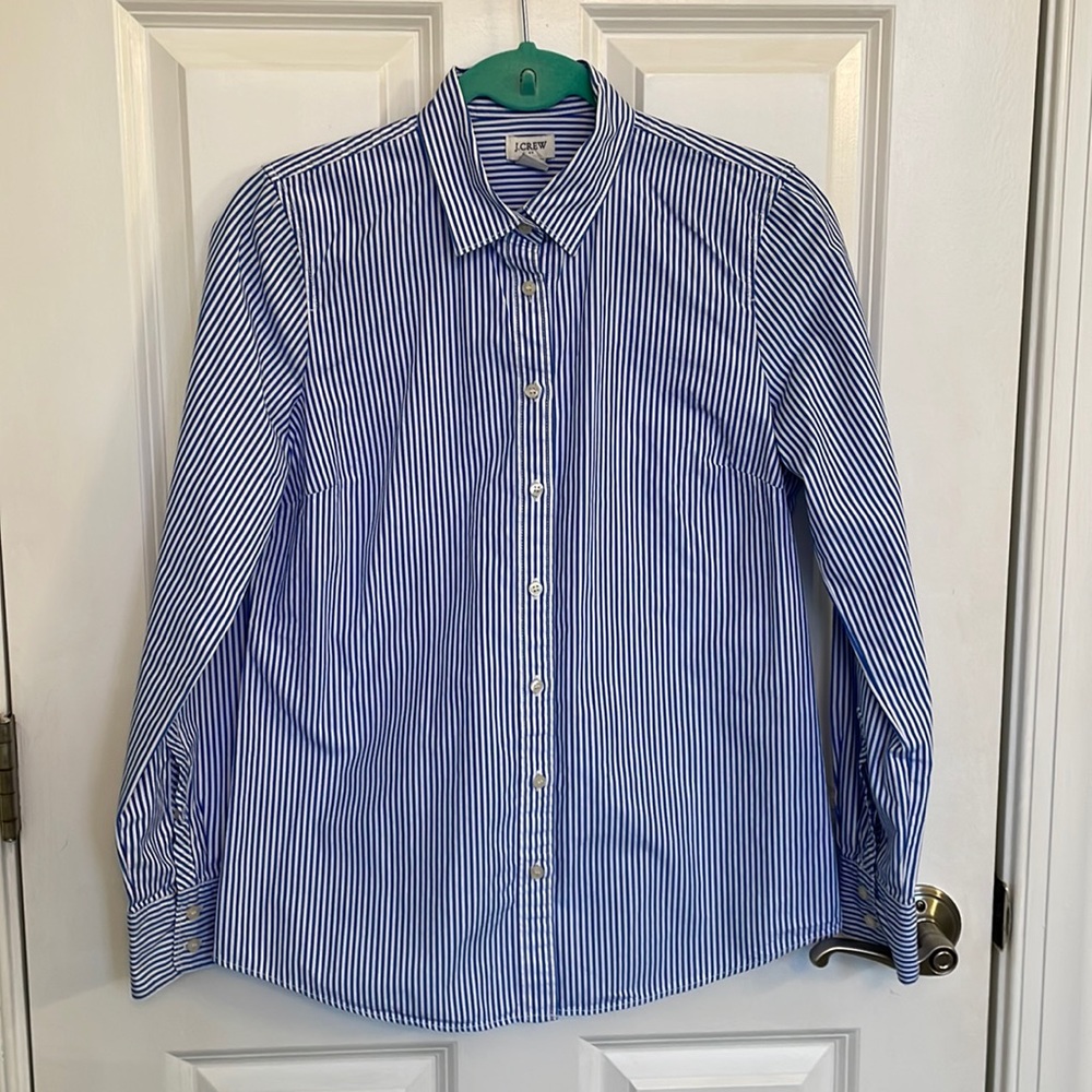 JCrew striped classic button up shirt.